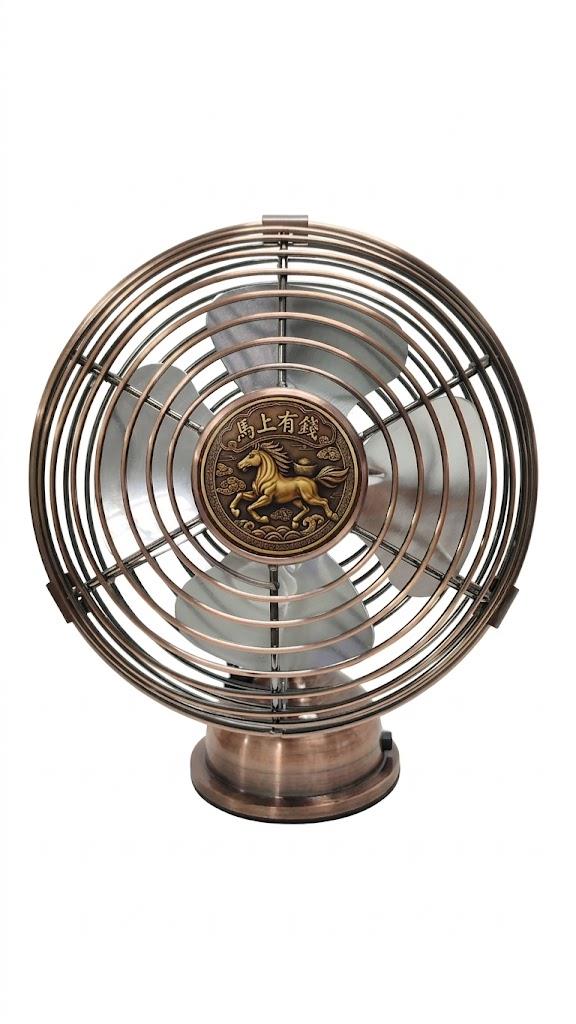 【預購】 【藝飾家】 4吋USB馬上有錢鑲製復古扇 (鋁葉)