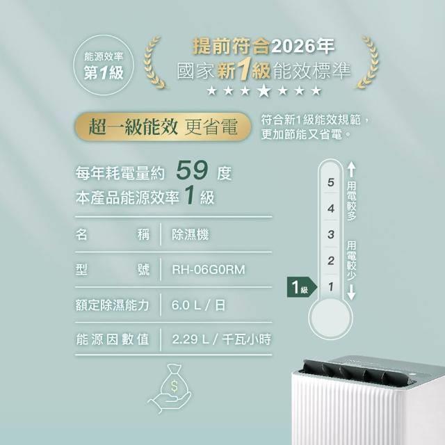 CHIMEI 奇美 小乾靜 6L新一級能效美型除濕機
